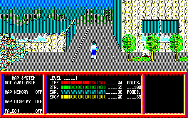 Lamia 1999 PC-8800 Series Screenshot: Walking to a new location.