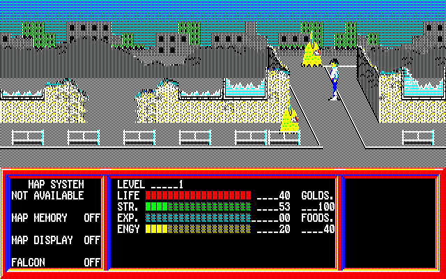 Lamia 1999 PC-8800 Series Screenshot: Surrounded by aliens!