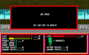 Lamia 1999 for PC-8800 Series - Game over; Joe is dead, but you can try again!