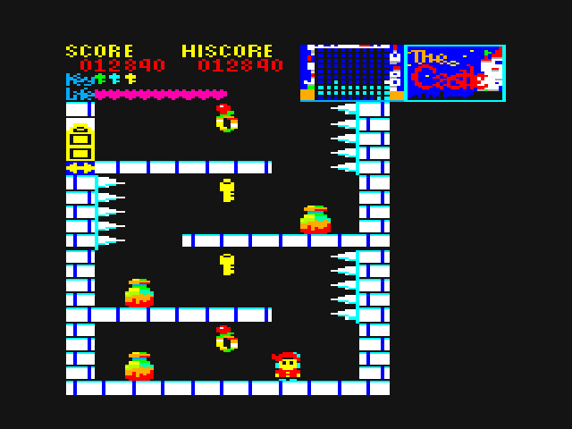 Castle, The PC-6000 Series Screenshot: Push object into place to reach higher platforms.