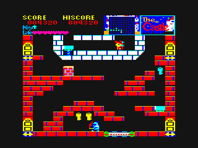 Castle, The PC-6000 Series Screenshot: For now the only way I can go is back up to the room I came from...