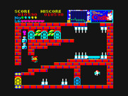Castle, The for PC-6000 Series - I'll need three cyan keys to reach that purple key in the upper left!