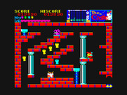 Castle, The for PC-6000 Series - Jumping up the platforms through a room...