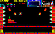 Castle, The for PC-8800 Series - There's a green key, but fireballs are chasing me!