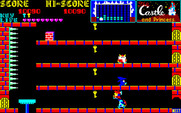 Castle, The for PC-8800 Series - Jumping over an opponent...