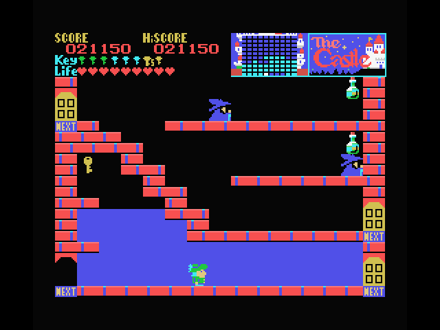 Castle, The MSX Screenshot: Is there time to grab that key?