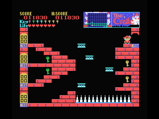 Castle, The MSX Screenshot: More keys! Think you can devise a way to retrieve them?