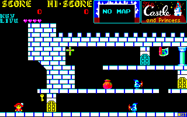 Castle, The Sharp X1 Screenshot: Game start.