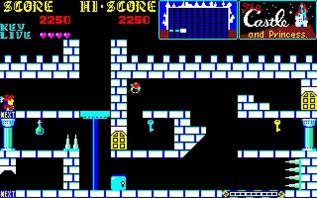 Castle, The Sharp X1 Screenshot: Pick up the potion on the left for a bonus life.