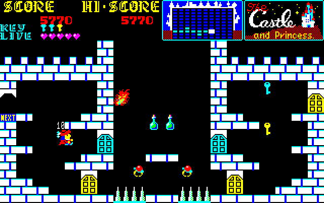Castle, The Sharp X1 Screenshot: That fireball chases you, so be careful!