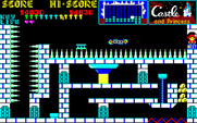 Castle, The for Sharp X1 - Use the moving platform to make across more spikes.