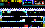 Castle, The for Sharp X1 - Push blocks around to crush enemies and jump to new platforms.