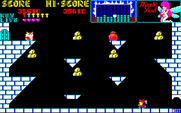 Castle, The for Sharp X1 - Be careful when jumping your way up to that cyan door! It takes good timing...