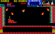 Castle, The for Sharp X1 - The fireballs begin chasing me as I fall.