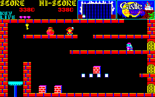 Castlequest PC-8800 Series Screenshot: A key! Very useful...