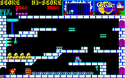 Castlequest for PC-8800 Series - The conveyor belt moved a barel into the path!