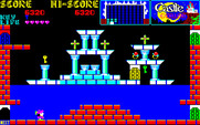 Castlequest for PC-8800 Series - Some keys and bonus items! Be quick, grab them before your air runs out.