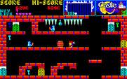 Castlequest for PC-8800 Series - Push barrels into opponents to destroy them...