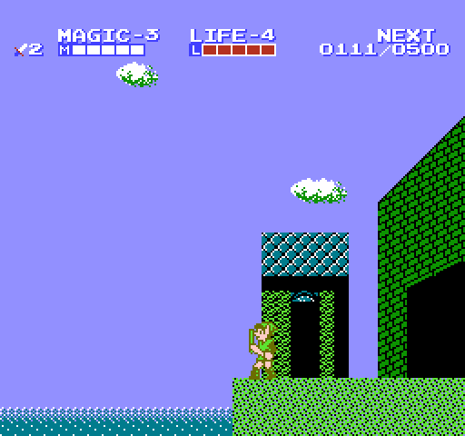 Zelda II: The Adventure of Link NES / Famicom Screenshot: There appears to be no way across...