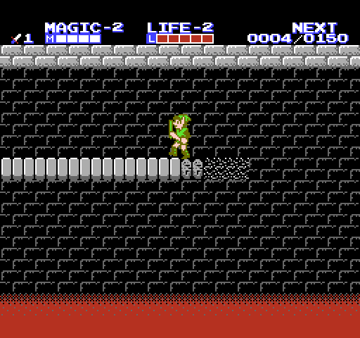 Zelda II: The Adventure of Link NES / Famicom Screenshot: Run quick, this bridge falls apart!