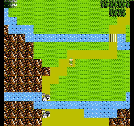 Zelda II: The Adventure of Link NES / Famicom Screenshot: This town spans a river...can I cross here?