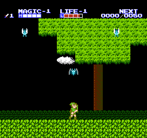 Zelda II: The Adventure of Link NES / Famicom Screenshot: Watch out for woodland creatures!