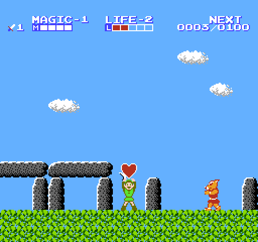 Zelda II: The Adventure of Link NES / Famicom Screenshot: Acquired a heart container!