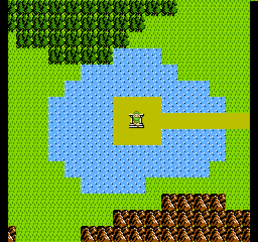 Zelda II: The Adventure of Link NES / Famicom Screenshot: Overhead view of the starting location.