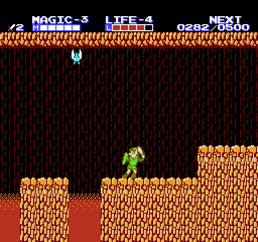 Zelda II: The Adventure of Link NES / Famicom Screenshot: Don't fall in the lava.