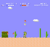 Zelda II: The Adventure of Link for NES / Famicom - Avoid things in the desert.