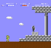 Zelda II: The Adventure of Link for NES / Famicom - Entering a palace.