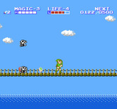 Zelda II: The Adventure of Link for NES / Famicom - Flying skulls make this bridge dangerous.