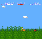 Zelda II: The Adventure of Link for NES / Famicom - Fighting through a grassy area...