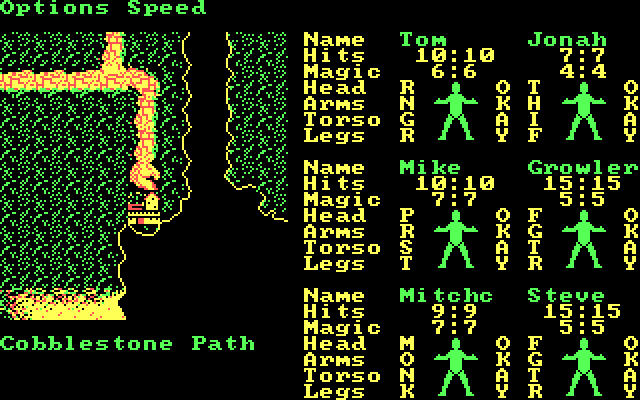 Phantasie III: The Wrath of Nikademus IBM PC/Compatibles Screenshot: Another cobblestone path...