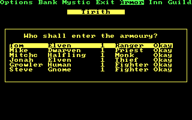 Phantasie III: The Wrath of Nikademus IBM PC/Compatibles Screenshot: I don't have enough money to buy upgrades yet...