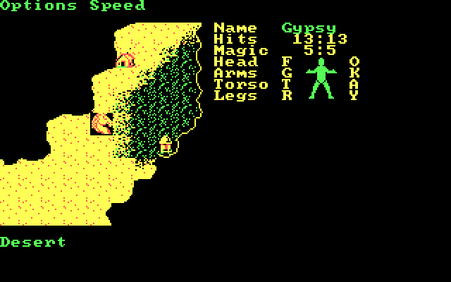 Phantasie III: The Wrath of Nikademus IBM PC/Compatibles Screenshot: Lost in the desert...