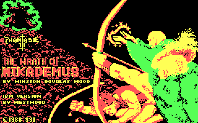 Phantasie III: The Wrath of Nikademus IBM PC/Compatibles Screenshot: Title screen.