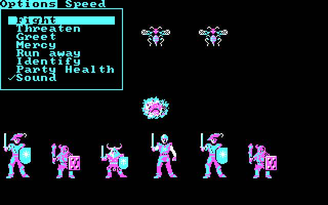 Phantasie III: The Wrath of Nikademus IBM PC/Compatibles Screenshot: Another encounter...what should I do here?