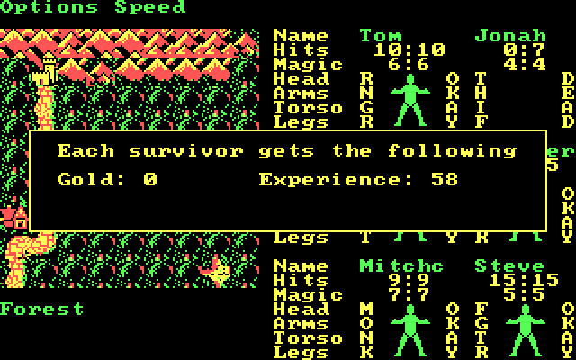 Phantasie III: The Wrath of Nikademus IBM PC/Compatibles Screenshot: I didn't win much from this battle...