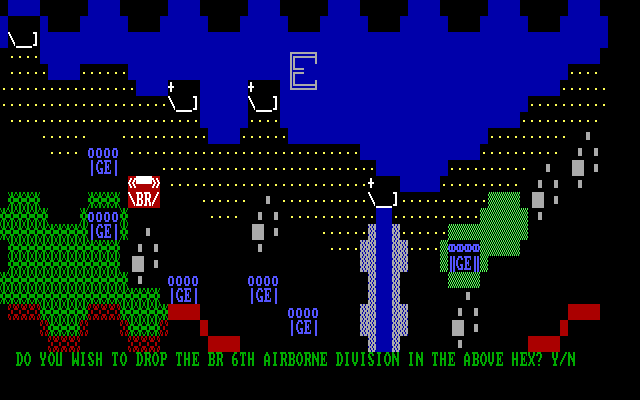 Battle for Normandy IBM PC/Compatibles Screenshot: Place an airborne division here?
