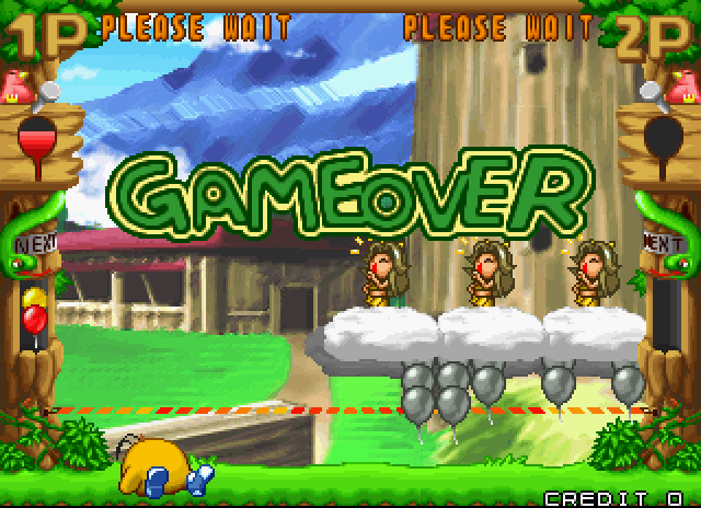 Pop'n Pop Arcade Screenshot: Game over.