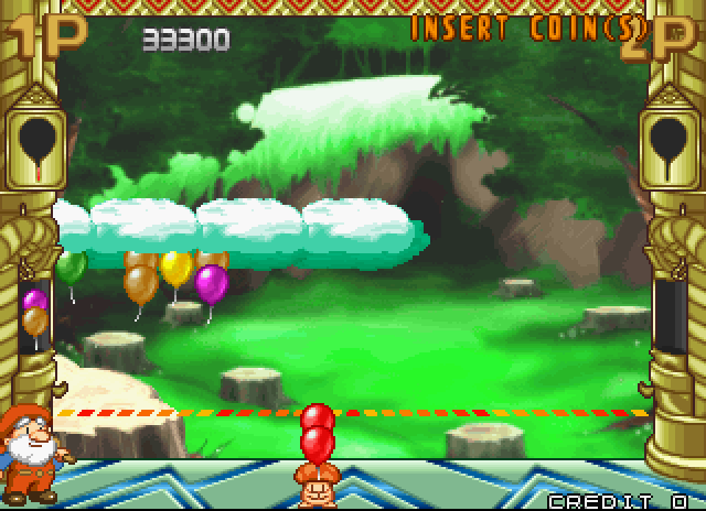 Pop'n Pop Arcade Screenshot: Drat, I have nothing to match these red balloons to...