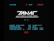 Zanac for MSX - Title screen.