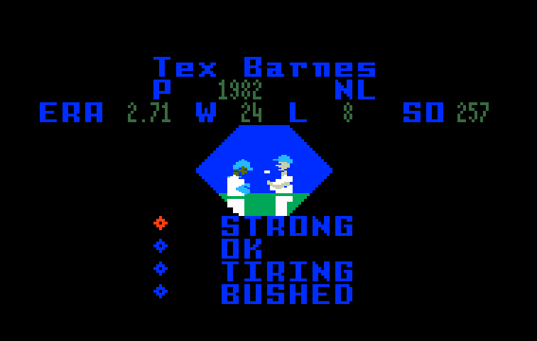 World Series Major League Baseball Intellivision Screenshot: Visiting the mound.