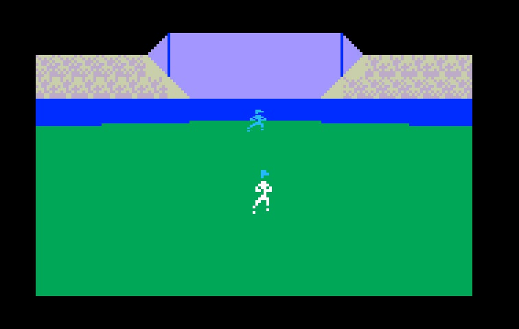 World Series Major League Baseball Intellivision Screenshot: View of the outfield.
