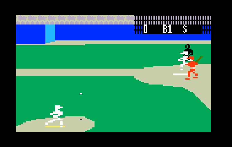 World Series Major League Baseball Intellivision Screenshot: And here's the pitch!