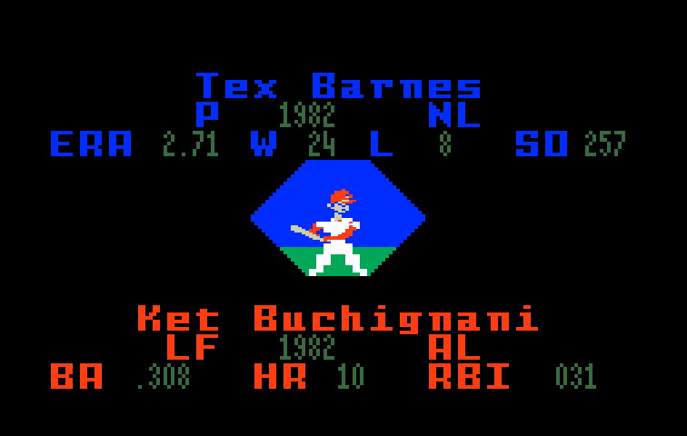World Series Major League Baseball Intellivision Screenshot: The next batter up...