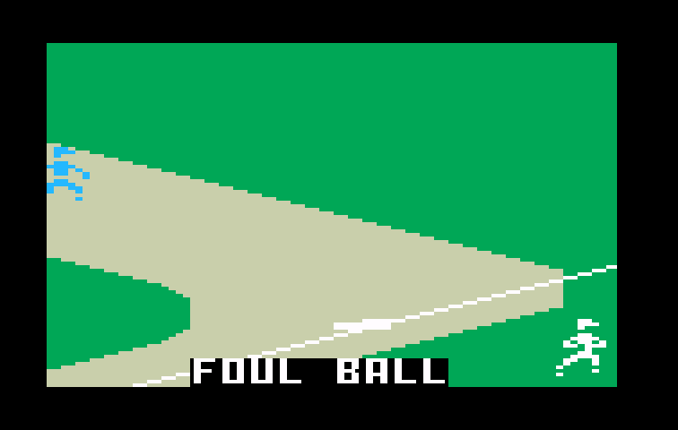 World Series Major League Baseball Intellivision Screenshot: Foul ball.
