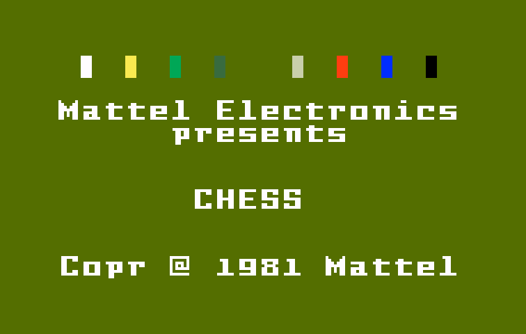 USCF Chess Intellivision Screenshot: Title screen.