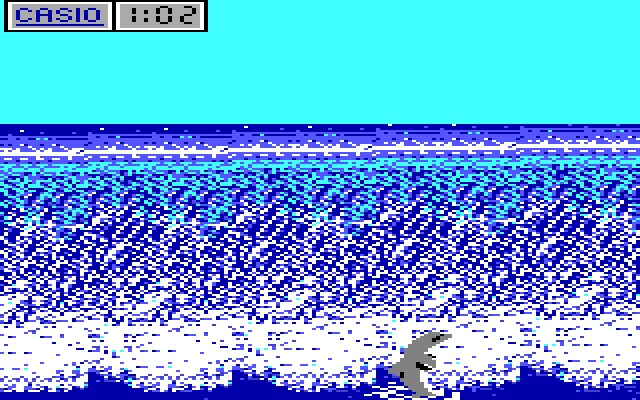California Games IBM PC/Compatibles Screenshot: Sometimes different creatures such as this dolphin appear...